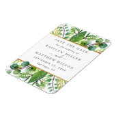 Greenery & Gold Elegante Hochzeit Save the Date Magnet (Linke Seite)