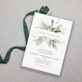 Greenery & Gold Eucalyptus Wedding Einladung
