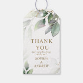 Greenery & Gold Eucalyptus Wedding Gift Tag Geschenkanhänger (Vorderseite)