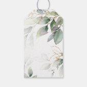 Greenery & Gold Eucalyptus Wedding Gift Tag Geschenkanhänger (Rückseite)
