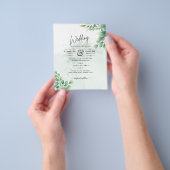 Greenery Gold Eucalyptus WEDDING QR CODE Moderne Flyer (Gruppe)