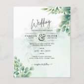 Greenery Gold Eucalyptus WEDDING QR CODE Moderne Flyer (Vorne)
