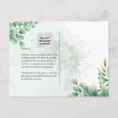 Greenery Gold Eucalyptus WEDDING QR CODE Moderne Postkarte (Rückseite)