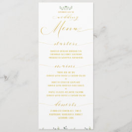 Greenery & Gold Extravagant Calligraphy Wedding Di Menükarte
