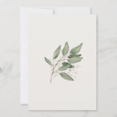 Greenery Gold Floral Botanischer Garten Hochzeit Einladung (Rückseite)