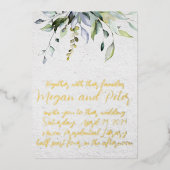 Greenery Gold Foil Calligrafy Art Art Style Folieneinladung (Vorderseite)