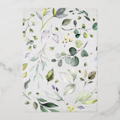 Greenery Gold Foil Calligrafy Art Art Style Folieneinladung (Rückseite)