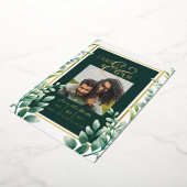 Greenery Gold Foil FOTO QR CODE Hochzeitsdatum Ger Folieneinladung (Gedreht)