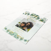 Greenery Gold Foil FOTO QR CODE Hochzeitsdatum Ger Folieneinladung (Gedreht)
