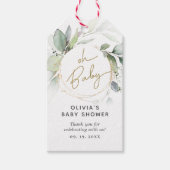 Greenery Gold Foliage Eucalyptus Geschenkanhänger (Vorderseite)