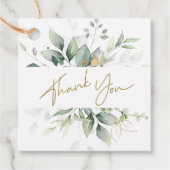 Greenery Gold Foliage Eucalyptus Vielen Dank Geschenkanhänger (Vorderseite)