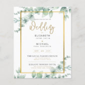 Greenery Gold FOTO Wedding Einladung BUDGET (Vorderseite)