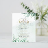 Greenery Gold FOTO Wedding Einladung BUDGET (Stehend Vorderseite)