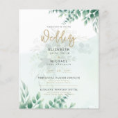 Greenery Gold FOTO Wedding Einladung BUDGET (Vorderseite)