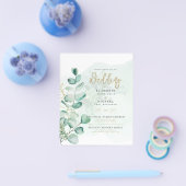 Greenery Gold FOTO Wedding Einladung BUDGET Flyer (Einzeln)