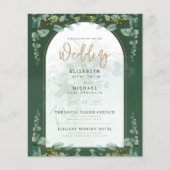 Greenery Gold FOTO Wedding Einladung BUDGET Flyer (Vorne)