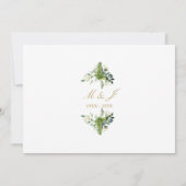 Greenery Gold Foto zum 50. Hochzeitstag Einladung (Rückseite)