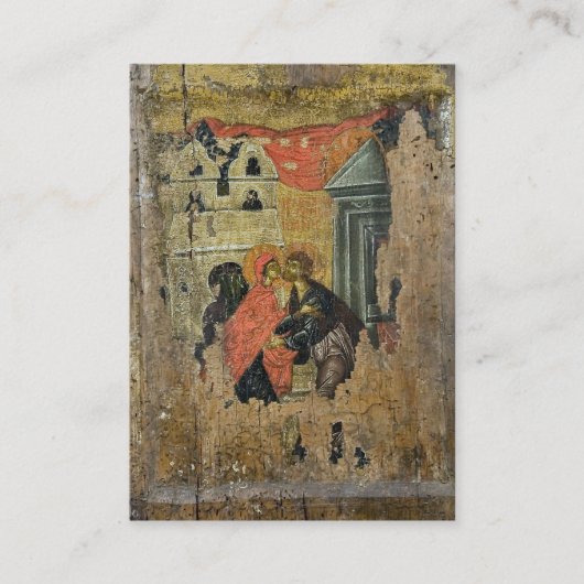 Greenery Gold Frame Orthodox Wedding Prayer Card Platzkarte (Vorderseite)