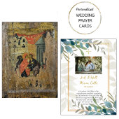 Greenery Gold Frame Orthodox Wedding Prayer Card Platzkarte