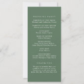 Greenery Gold Garden Wedding Program (Rückseite)