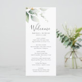 Greenery Gold Garden Wedding Program (Stehend Vorderseite)
