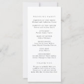 Greenery Gold Garden Wedding Program (Rückseite)