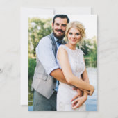 Greenery Gold Geo Frame Foto Wedding Dusty Blue Einladung (Rückseite)