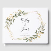 Greenery & Gold Geometric Boho Wedding Gästebuch (Vorderseite)