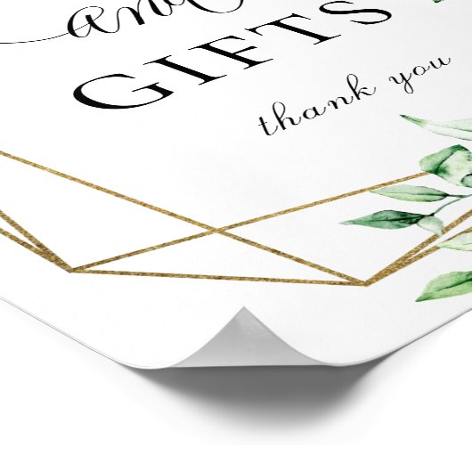Greenery Gold Geometric Cards - Geschenkzeichen Poster (Ecke)