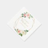 Greenery & Gold Geometric Elegant Baby Shower Serviette (Ecke)