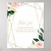 Greenery & Gold Geometric Elegant Datum Jar Sign Poster (Vorne)