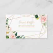 Greenery & Gold Geometric Elegant Diaper Raffle Begleitkarte (Vorderseite)