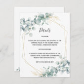 Greenery Gold Geometric Eukalyptus Wedding Begleitkarte (Vorne/Hinten)