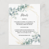 Greenery Gold Geometric Eukalyptus Wedding Begleitkarte (Vorderseite)