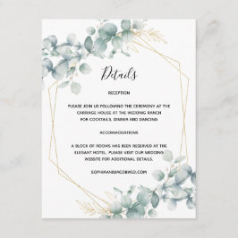 Greenery Gold Geometric Eukalyptus Wedding Begleitkarte