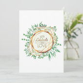 Greenery & Gold Geometric - Lass's Celebrate Einladung (Stehend Vorderseite)