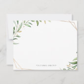 Greenery Gold Geometric Personalisiert Stationery Mitteilungskarte (Vorderseite)