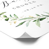 Greenery Gold Geometric Rustic Baby Shower Poster (Ecke)