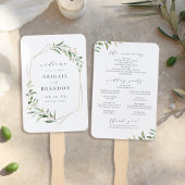 Greenery Gold Geometric Rustic Wedding Program Fächer