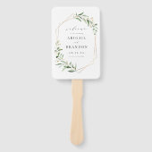 Greenery Gold Geometric Rustic Wedding Program Fächer (Vorderseite)