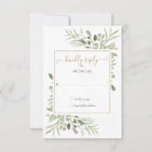 Greenery Gold Geometric Script Wedding
