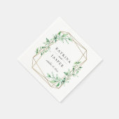 Greenery Gold Geometric Wedding Serviette (Ecke)