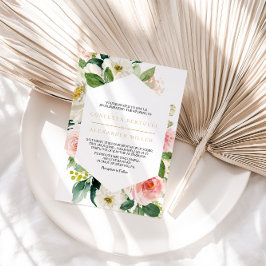 Greenery & Gold Geometrische Hochzeit Einladung