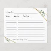 Greenery Gold geometrische Rezept Karte (Vorderseite)