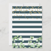 Greenery Gold Glitzer Erste Heilige Kommunion Einladung (Rückseite)