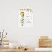 Greenery Gold Glitzer Eucalyptus Balloon Willkomme Poster (Küche)