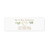 Greenery Gold Heart Wedding Return Address (Vorne)
