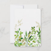 Greenery & Gold Leaf Gerahmte Blätter Hochzeit RSV RSVP Karte (Rückseite)