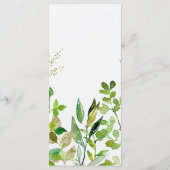 Greenery & Gold Leaf Gerahmte Blätter Hochzeitsmen Menükarte (Rückseite)