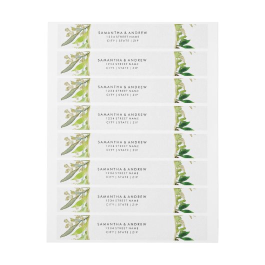 Greenery & Gold Leaf Gerahmte Wasserfarbenhochzeit (Bogen)